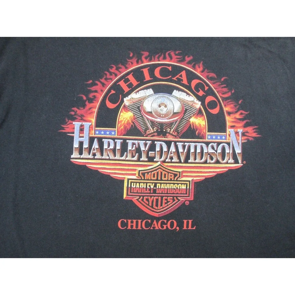 VINTAGE Harley Davidson Shirt Mens Extra Large Black Free The Spirit Eagle 90s*